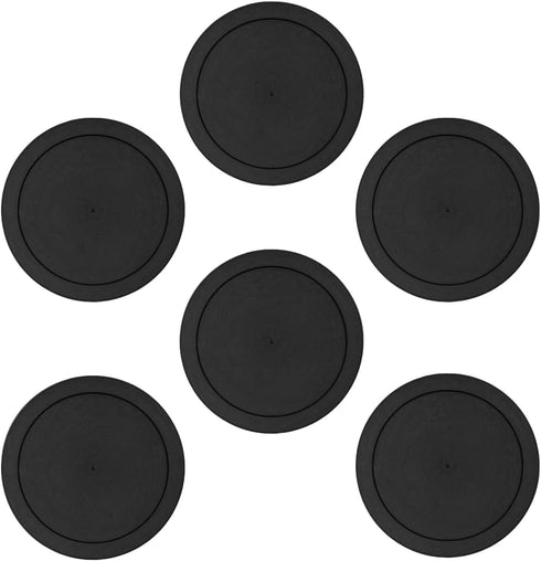 CIBI Food Storage Container Lids (4 Cups, Black - 6PK) for Pyrex and Anchor Round Glass Containers