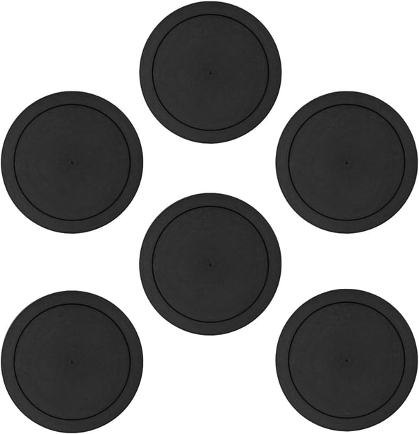 CIBI Food Storage Container Lids (4 Cups, Black - 6PK) for Pyrex and Anchor Round Glass Containers