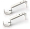 Curtain Rod Brackets Heavy Duty - Adjustable Drapery Hardware for 7/8 or 1 Inch Rods, Set of 3 (White)