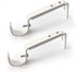 Curtain Rod Brackets Heavy Duty - Adjustable Drapery Hardware for 7/8 or 1 Inch Rods, Set of 3 (White)