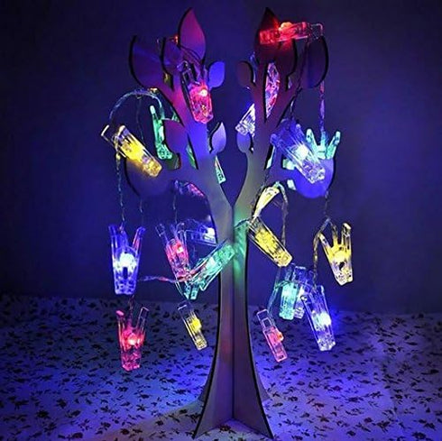 Magnoloran 20 LED Photo String Lights Photo Clips Battery Powered Fairy Twinkle Lights, Wedding Party Home Decor Lights