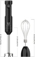 Cordless Hand Blender by UTALENT, Variable Speed Immersion Blender, Black with Fast Charger, Egg Whisk for Smoothies
