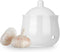 12 OZ Garlic Keeper with Lid, Porcelain Container for Countertop (White 12 OZ)