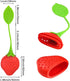 8PC Silicone Tea Strainers for Loose Tea, Cute Strawberry Shape Tea Infuser Set, Tea Filters for Loose-Leaf