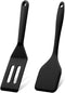 Mini Silicone Brownie Serving Spatula Set, Flexible Non-Stick Cooking Spatula for Flipping Eggs and Crepes (Black)