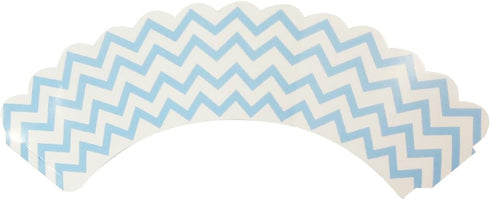 AllyDrew Standard Size Chevron Cupcake Wrappers, Set of 20, Blue