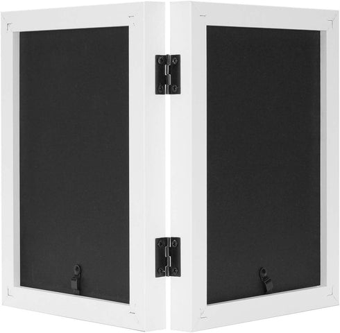 Frametory 4x6 Double Picture Frame - Hinged Real Glass Collage for 2 Photos, Vertical Desktop Frame (Blue, 1 Pack)