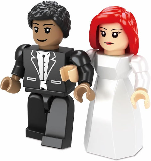 Brick'Em Young 8+ Nativity Bricks Bride & Groom Figurines - Building Brick Figures - Mix & Match Hair, Skin