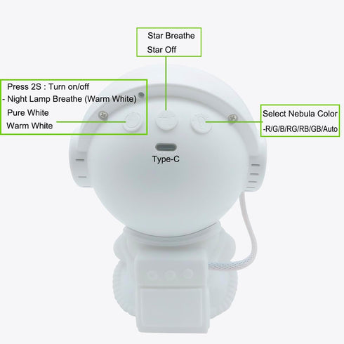 SHIXING Astronaut Galaxy Projector LED Night Lights for Kids,Nebula Ceiling Lamp Star Light Nightlight Kids for Room