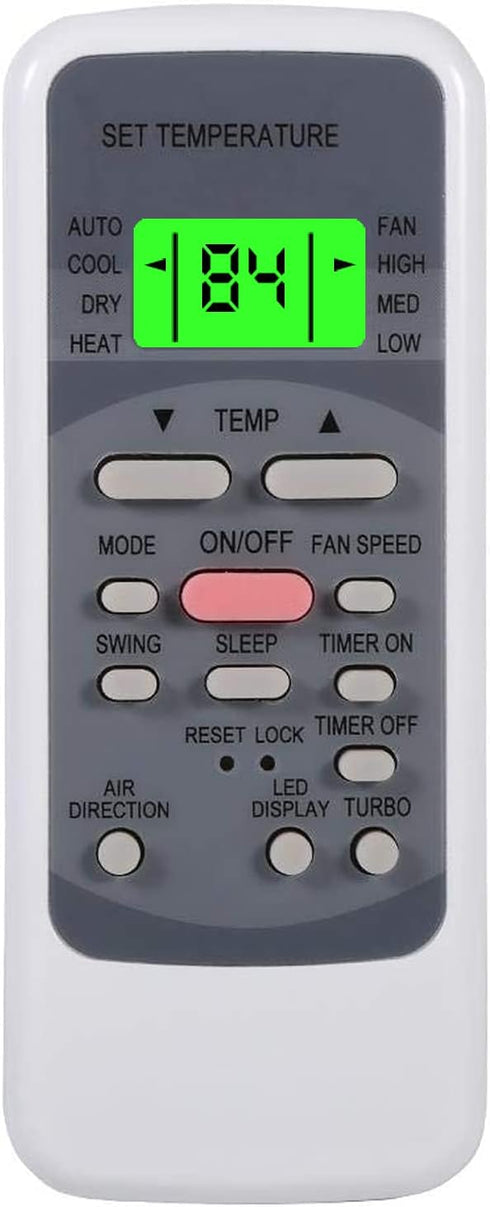 Replacement Air Conditioner Remote Control for Goodman Tgm Midea Models R51I4/BGE, R51I4/BGCE, UL-R51M/E