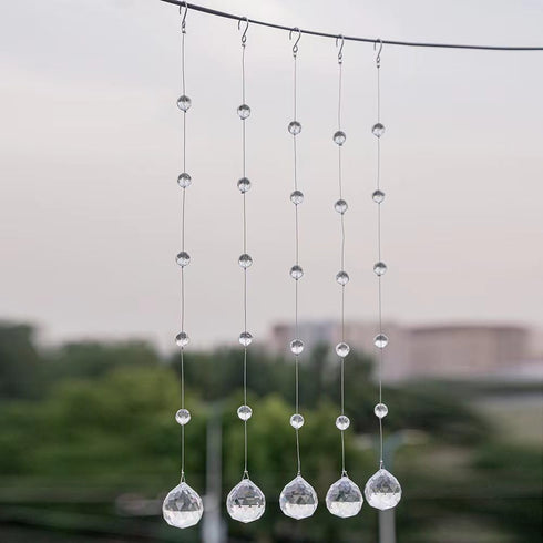 Crystal Beaded Strands Clear Glass Beads Curtain, Wedding Props Decor, Hanging Ceiling Decoration Accessories