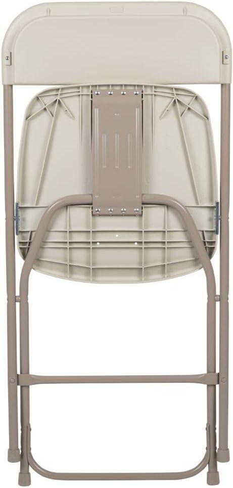 2 Pack 650LB Flash Furniture Hercules Series Plastic Folding Chair - Beige - Weight Capacity Comfortable Event