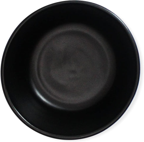 roro Handmade Ceramic Stoneware Matte Black Fruit Salad and Miso Soup Bowls, 16 ounce (4.5 Inch Wide), Set of 2