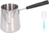 600ml Turkish Coffee Pot, Stainless Steel Milk Pot, High Temperature Resistant Butter Warmer with Cleaning Brush