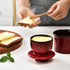 Pottery Butter Keeper Crock, Ceramic Butter Dish with Water Line for Countertop, Keep Butter Fresh, Red