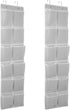 2PK Over the Door 12 Pocket Hanging Shoe Organizer for Efficient Storage