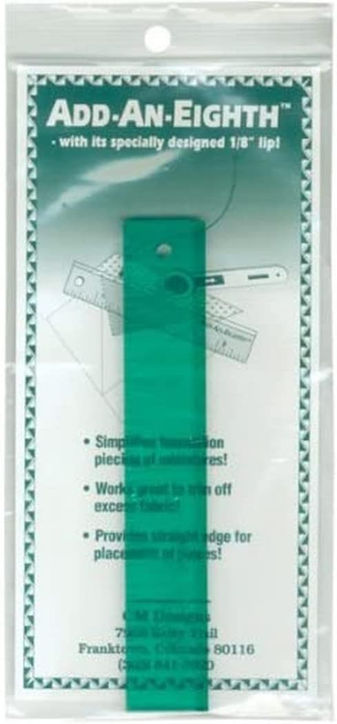 CM Designs Add-an-Eighth Ruler, Green, 8.88 x 4 x 0.25