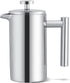 Acouto 350ml Double Wall Stainless Steel Coffee Maker, French Press Tea Pot with Filter