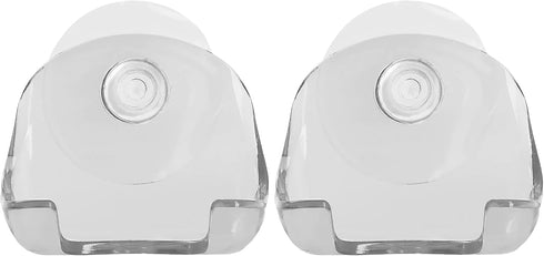 2X kwmobile Razor Holder with Suction Cup - Self-Adhesive Shaver Wall Mount - Bathroom Organizer for Glass and Tiles