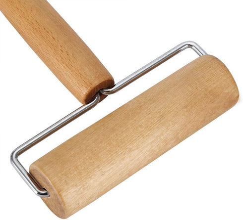 Pizza Roller Wood Dough Roller, Non Stick Baking Roller for Pizza and Bread