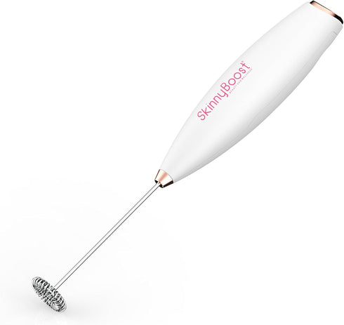 Powerful Handheld Milk Frother - Easy-to-Grip Electric Mixer, Twister-Design Mini Mixer for Powder Drinks, Rose Gold