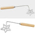 Rosette Iron with Wooden Handle, Stainless Steel Baking Tool for Rosette, Ravioli, Empanada, Cookie Cutters