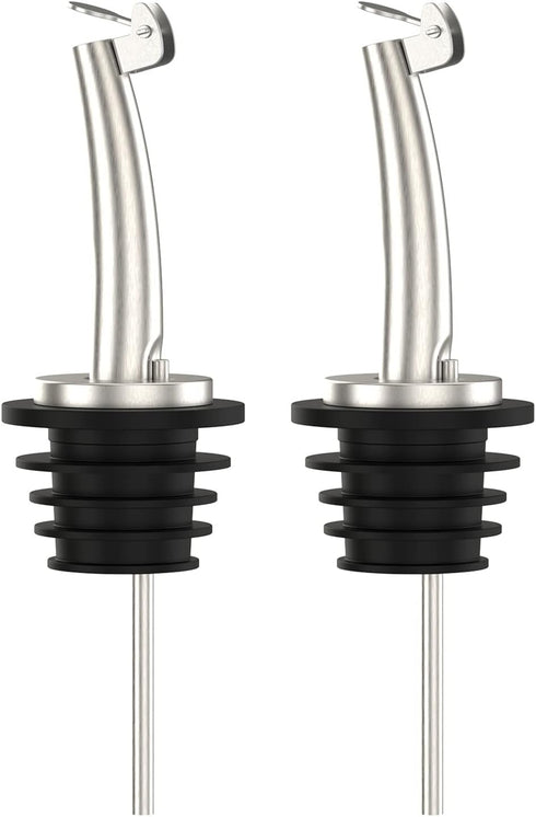 Axe Sickle 2 Pcs Oil Spout - Stainless Steel Liquor Bottle Pourer Spouts for 3/4" Bottle Mouth with Flip Top