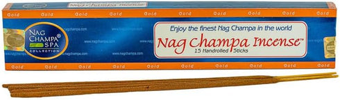 Nag Champa Gold Incense, 15 Sticks - 12 Boxes (180 Total)