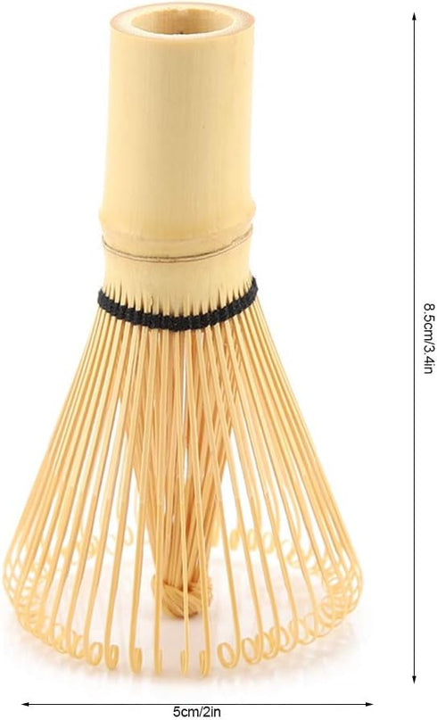 Matcha Green Tea Whisk - Natural Bamboo Chasen for Preparing Matcha Powder, Traditional Scoop (54 Prongs)