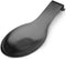 Stainless Steel Spoon Rest, 9.8 x 3.7 Inch - Spatula Ladle Holder, Brushed Finish, Dishwasher Safe (Black 1PC)