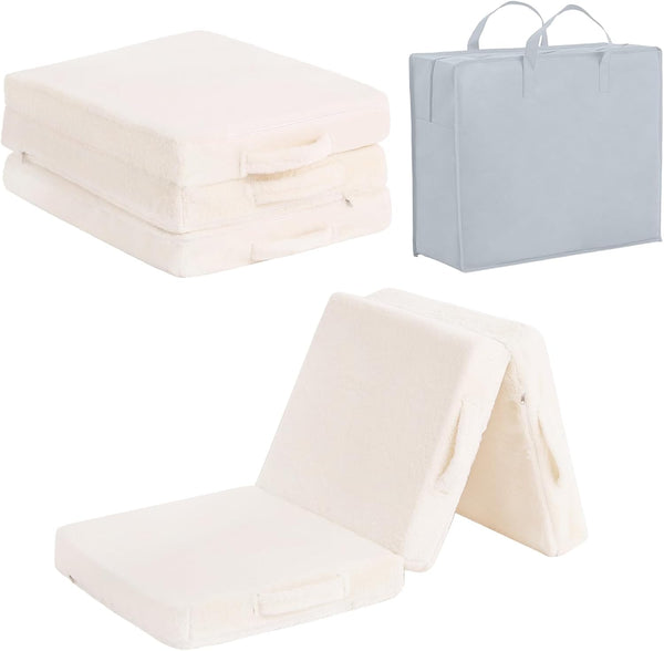Tiita Kids Floor Mattress - Toddler Trifold Futon Mattress, Portable Foldable Play