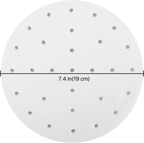 Flexzion 7.5 Inch Perforated Parchment Paper for Air Fryer Liners, 200 Sheets, Non-Stick Cooking