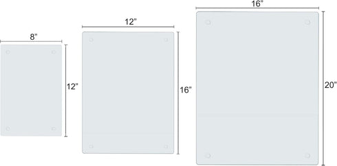 Phore Clear Tempered Glass Cutting Board, 16"x12", Dishwasher Safe, Scratch Resistant, Heat Resistant