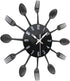Timelike Kitchen Wall Clock (3D Removable Modern Creative Cutlery Design, Black, Wall Decal Room Decoration)