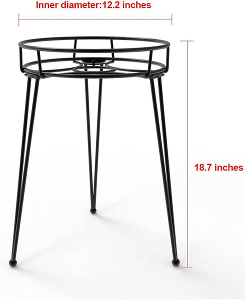 iLTreFlo 18.7 inches (18.7 inches Midcentury Modern Metal Potted Plant Stand Tall Flower Pot Holder Large Rustproof
