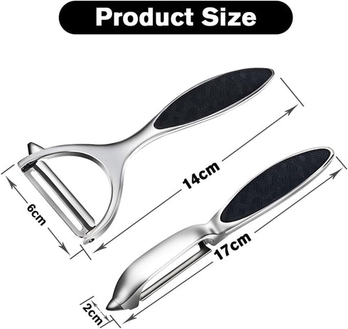 Vegetable Peeler Set | Stainless Steel Multi-function Kitchen Tools with 2 Orange Citrus Peelers