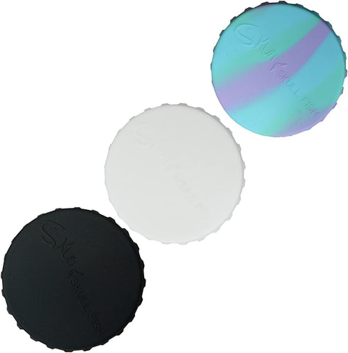 SKULL FISH (3 Pack, Soda/Beverage/Beer Saver Can Lids, Silicone Can Stopper Covers with No Spill - Fits standard