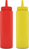 BRIGHTFROM Condiment Squeeze Bottles, RED/YELLOW 8 OZ Empty Squirt Bottle with Wide
