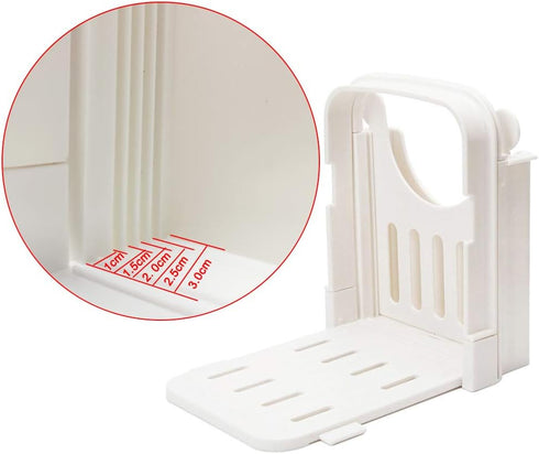 Foldable Bread Slicer Cutting Guide with 5 Slice Thicknesses Mold, Bagel Loaf Sandwich Cutter