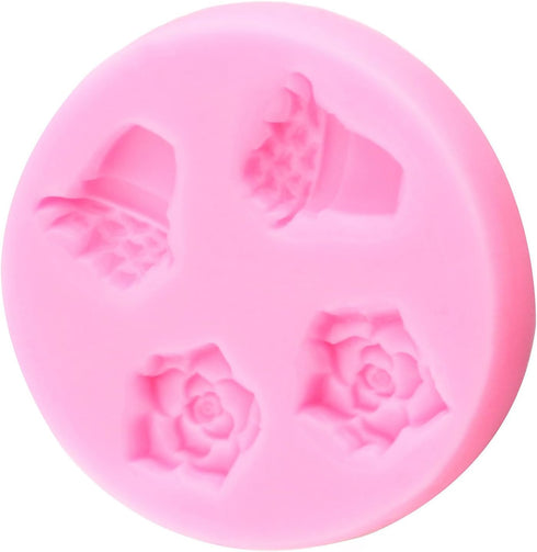 Succulent Plant Cake Decorating Silicone Mold, Fondant Molds for Cake Decoration, Cupcake Topper, Chocolate Candy,