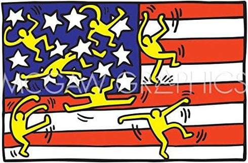 Bruce McGaw Graphics American Music Festival Art Print Poster - New York City Ballet, 1988, Keith Haring, Paper Size