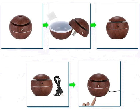 Desktop Mini Personal Ultrasonic Humidifier with Colorful LED Night Light, Portable USB Power for Office and Bedroom