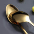 Gold Dinner Spoon Set of 4 - Berglander 7.5" Stainless Steel Titanium Plating Shiny Gold Soup Spoons