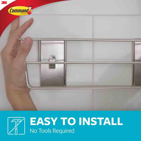 Command Packaging Shower Caddy with Water Resistant Strips, Organize Your Bathroom, Easy to Open Bathroom Decor