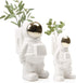 CHIVE - Astronaut Shape Vase, Simple Modern Flower Bud Planter, White and Gold (Medium)