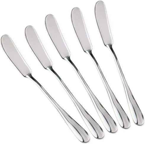 Colorsheng Set of 5 Stainless Steel Butter Knife, Butter applicator, Breakfast Spreads,soft cheeses