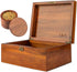 LUSH & STYLE Keepsake Box, Decorative Wooden Storage Box with Hinged Lid & Locking Key, Size 11X9X5 Inches