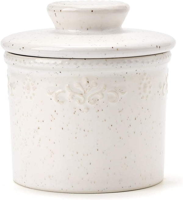 XELA Ceramic Butter Dish - French Butter Crock With Water Line -