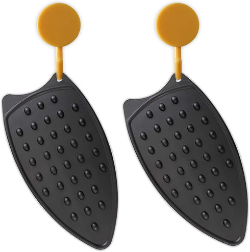 2 Pcs Silicone Iron Rest Pad, Multipurpose Hot Resistant Mat for Flat Irons, Ironing Board - Black.