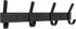 Matte Black Coat Rack Wall Mount, 12 Inch Stainless Steel Hook Rail with 4 Double Hooks for Entryway Organizer